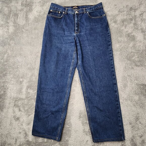 Authentic Capezio Jeans Womens Petite 12R Blue Denim Straight Dark Wash Cotton - Picture 1 of 15